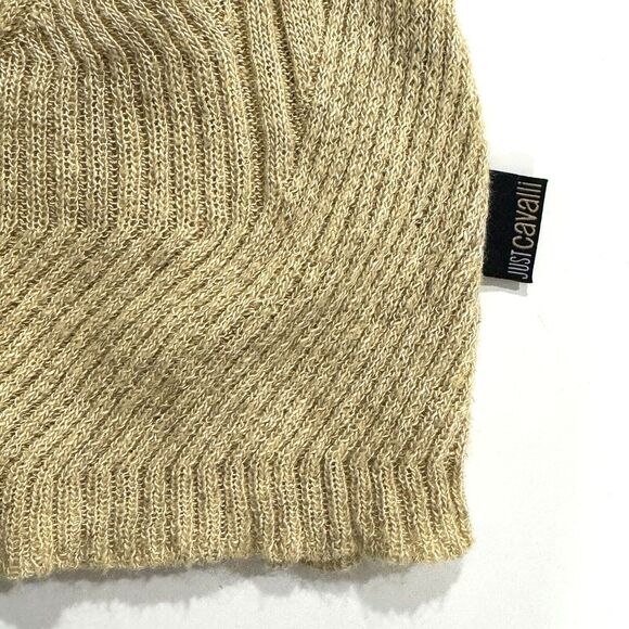 Just Cavalli Sweater XXL Light Yellow Brown Lace Up Sleeves Designer Italy Boho - Picture 15 of 16